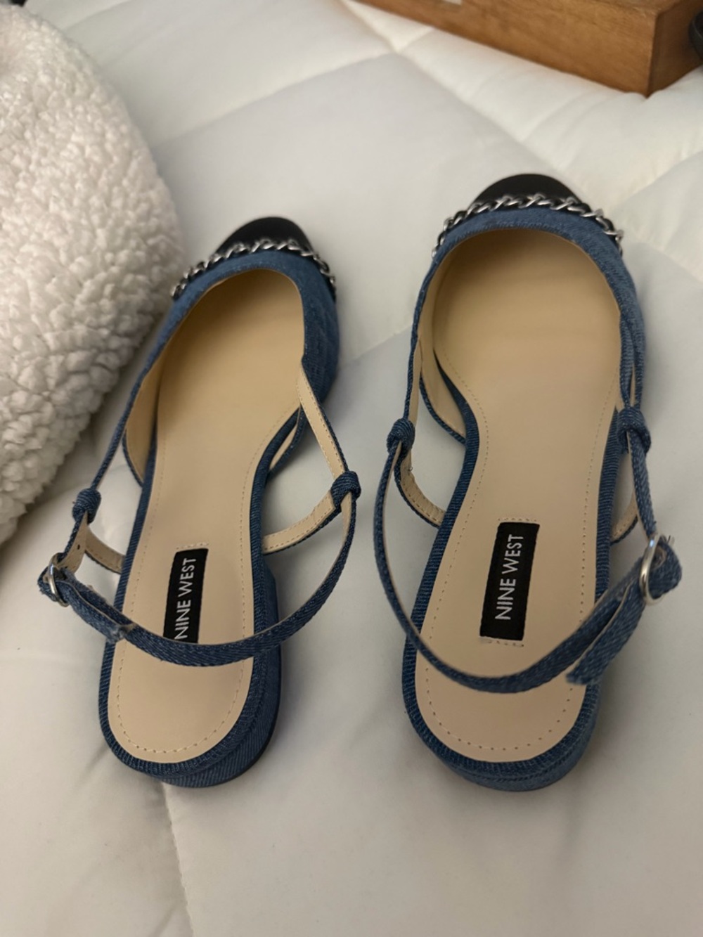 Nine West Denim Slingback Flats - Picture 2 of 7
